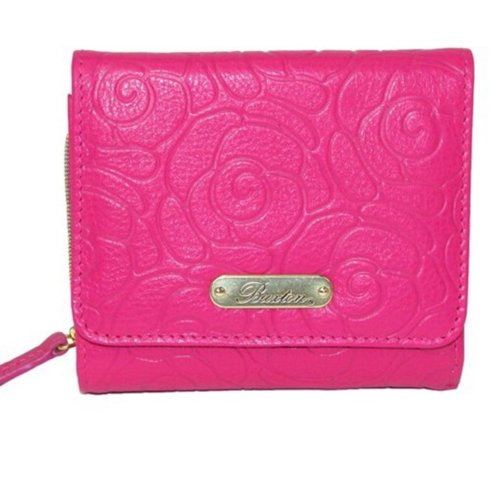 Buxton Rose Garden Accordion Zip French Wallet